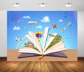 20x10ft Fabric Open Book World Inside Backdrop Reading Theme Backdrop World Book Day Magic in Literature Concept Background for Kids Students Classroom Decorations Library Banner Photo Props
