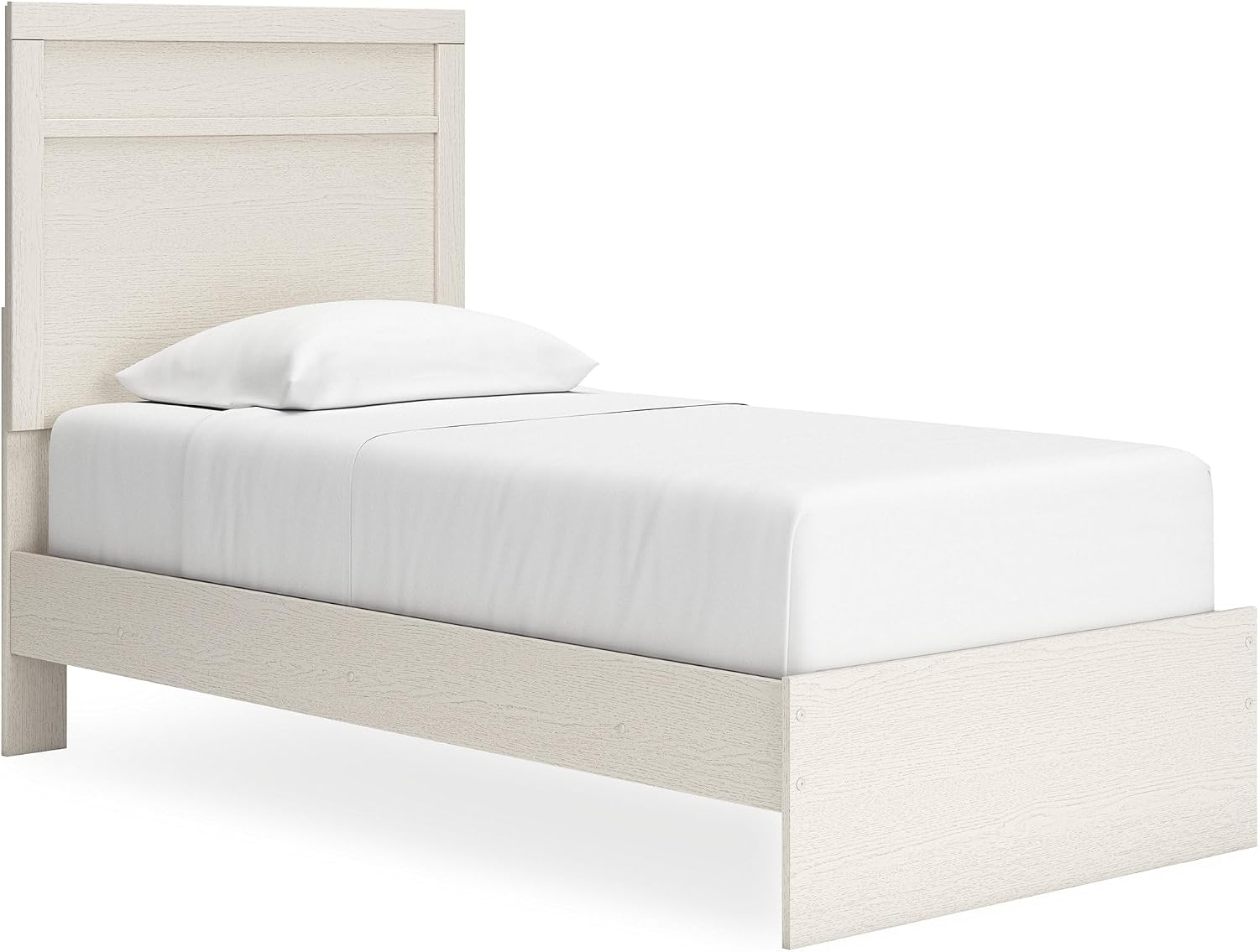 Signature Design by Ashley Stelsie Farmhouse Twin Panel Bed, Foundation or Box Spring Needed, White