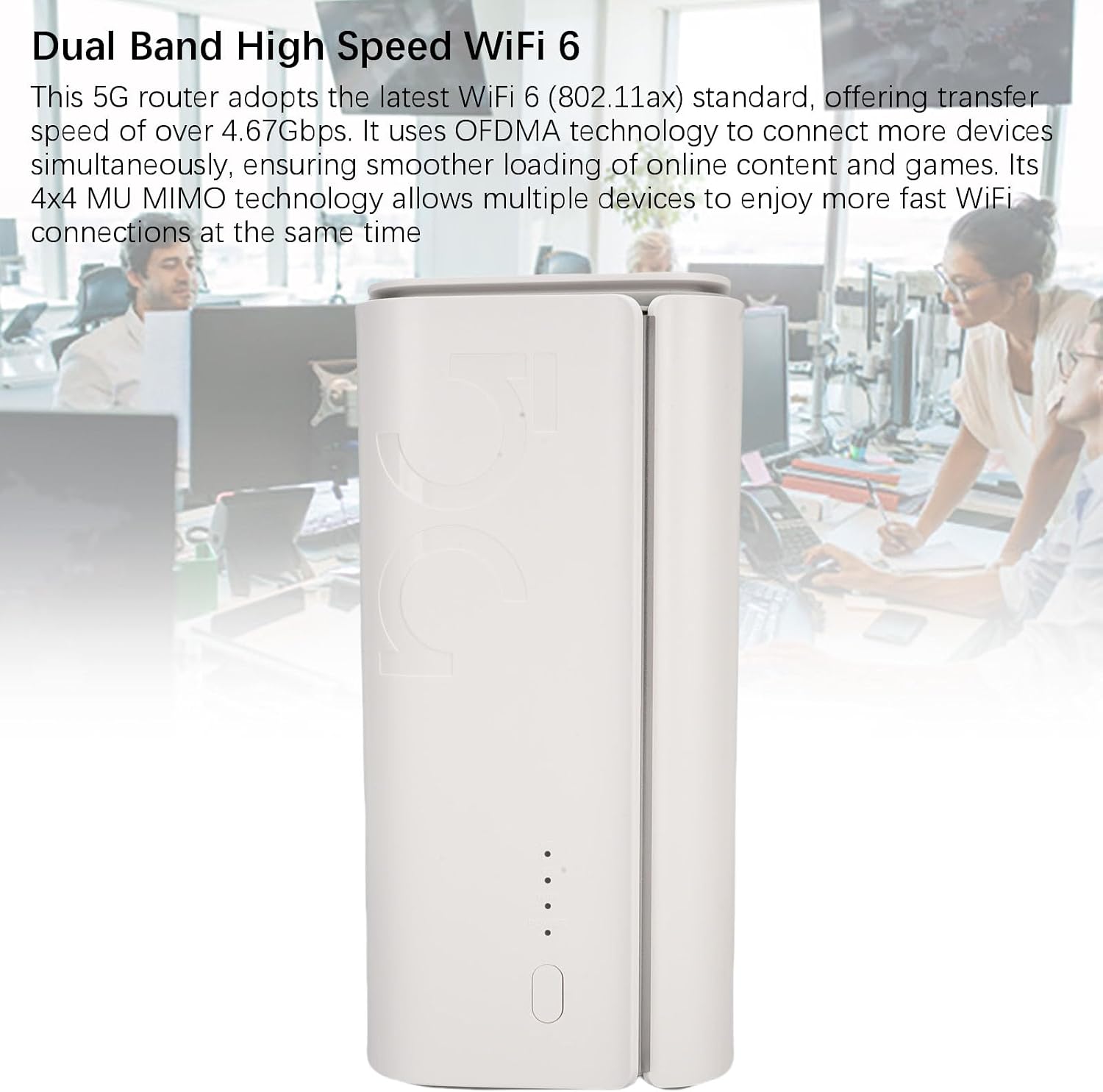 5G CPE Router with SIM Card Slot, 4.67Gbps High Speed Dual Band WiFi 6 Router for Home Indoor, Support for NSA SA (US Plug)