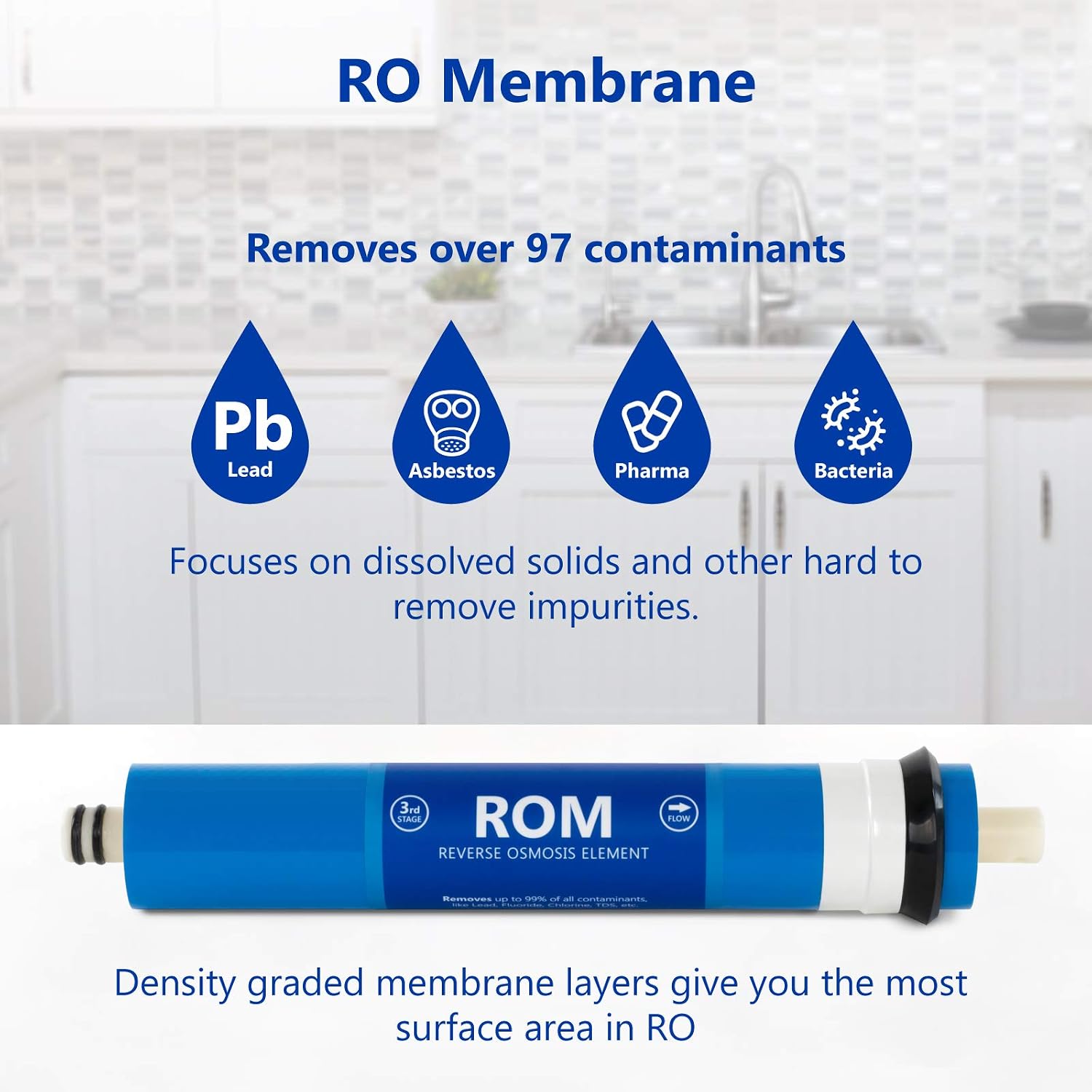 Express Water – Countertop Reverse Osmosis System Filter Set – 7 Replacement Filters – 1?4' Quick Connect Filter Cartridges – Sediment and Carbon Filters – 100 GDP RO Membrane – 1 Year Filter Set