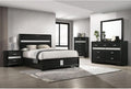 HomeStock French Fabulous 5-Piece Full Bedroom Set Black