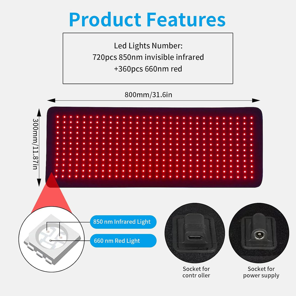 LED Light Therapy Device Pad Full Body Covered pad 660&850nm,Home use Red Light Therapy or Near Infrared Light Therapy