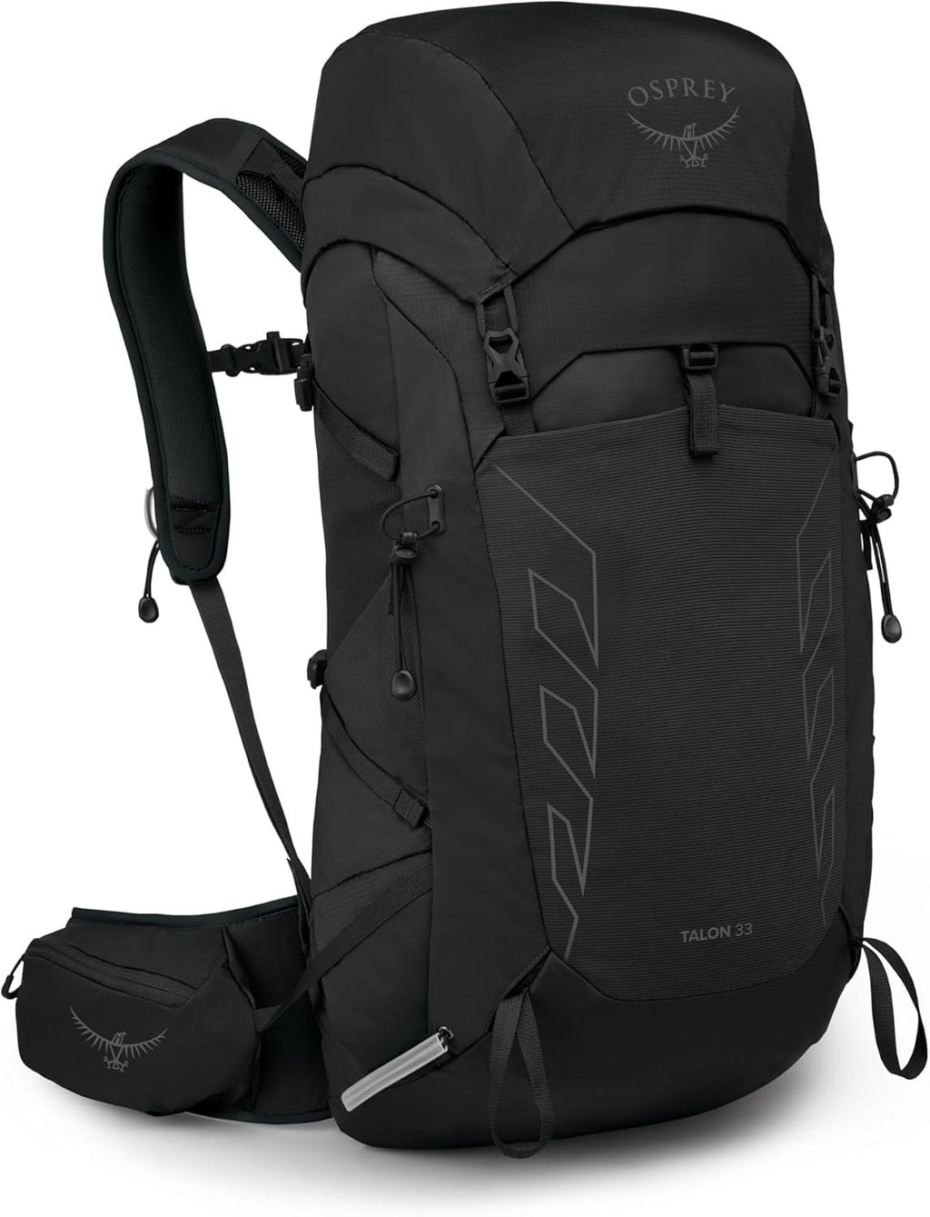 Osprey Talon 33L Men's Lightweight Hiking Backpack - Daypack for Travel & Camping, Black/Coal Grey, Extended Fit