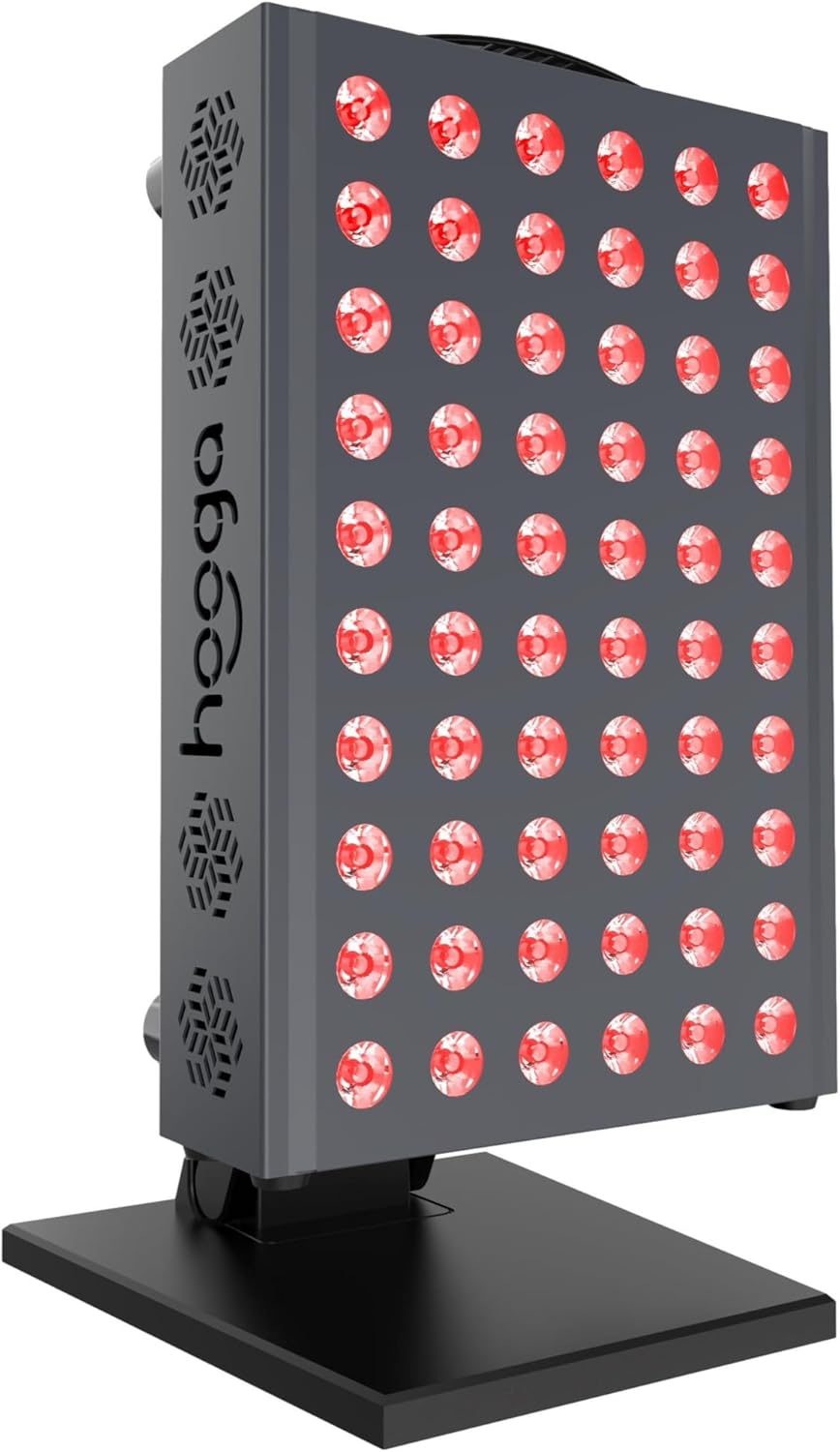 Hooga Red Light Therapy Panel Device – 660nm Red & 850nm Near Infrared Light Therapy, LED Light Therapy Lamp for Face & Body, Dual Chip LEDs, Timer, Adjustable Stand – PRO300