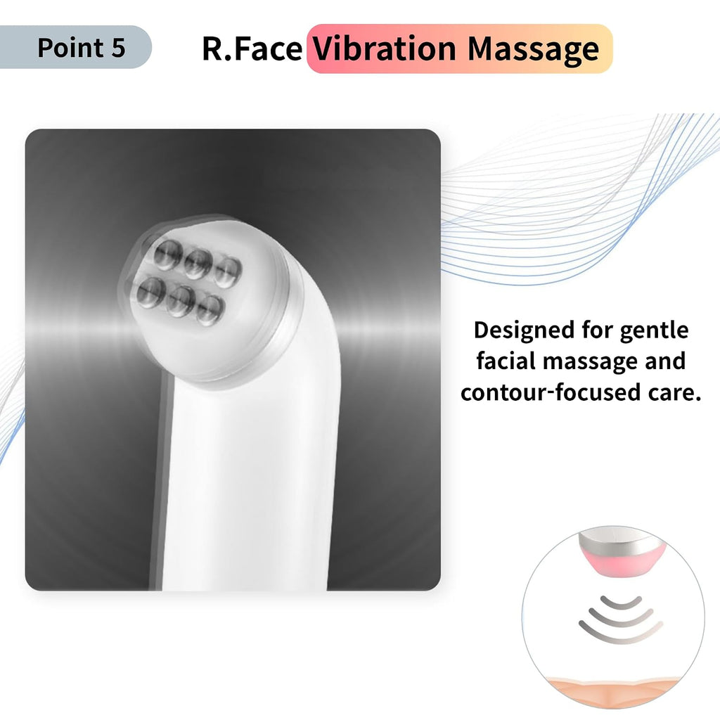 Face & Neck Beauty Device with Dual Light Modes, Vibration Massage & 10 Intensity Levels, Rechargeable Cordless Skincare Tool (RFace Series) | Made in Korea