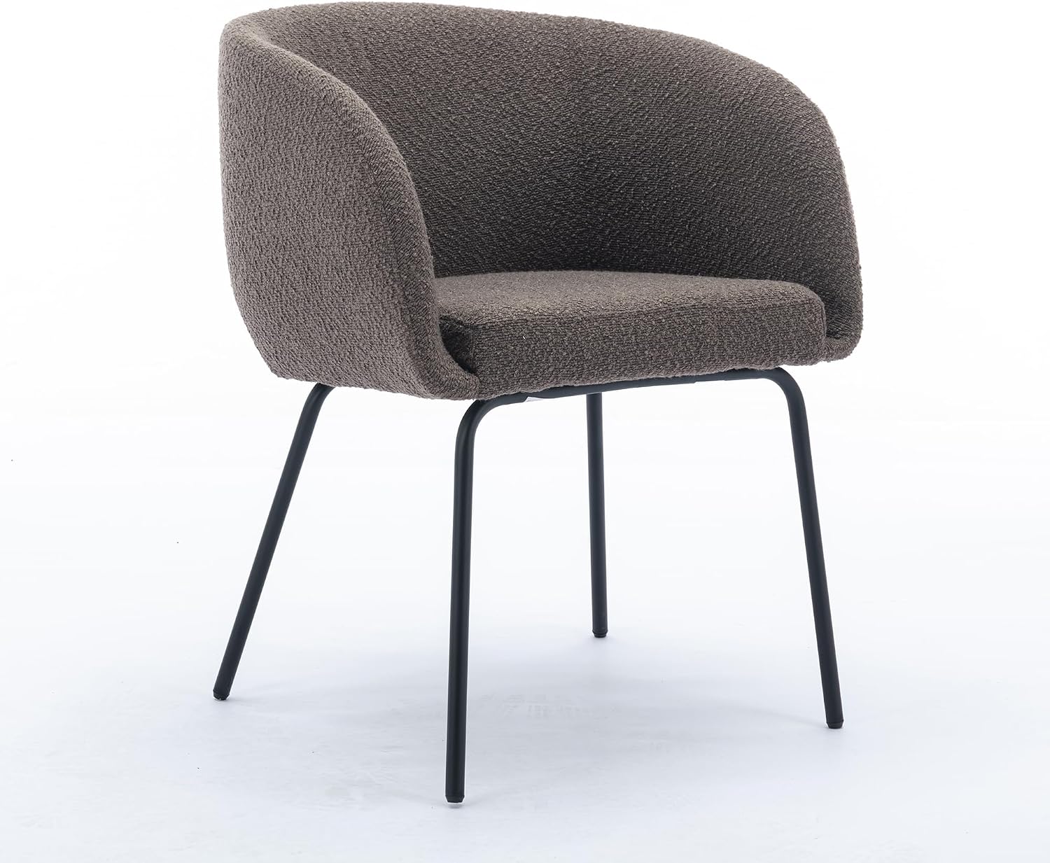 Luxury Velvet Dining Chairs with Swivel Function and Metal Legs Set of 2 (Grey + Black) Ideal for Living Room or Bedroom (Brown Single)