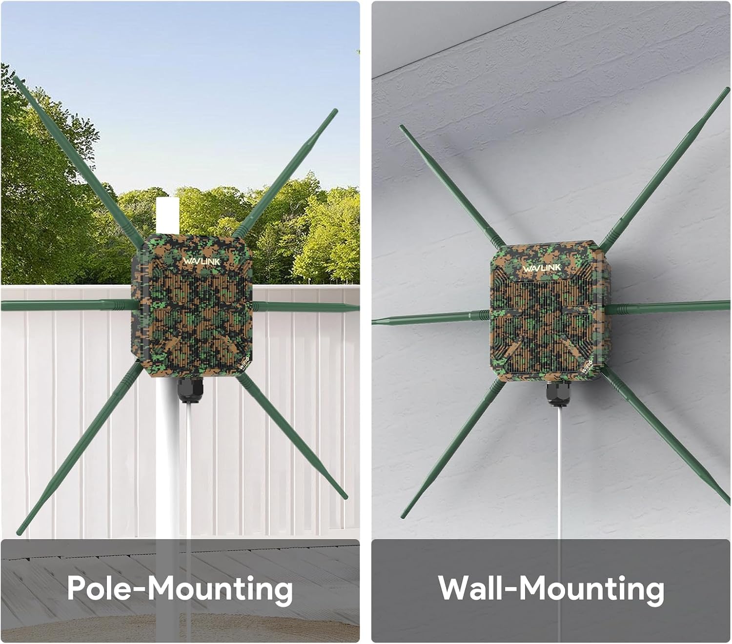 WAVLINK AX3000 Outdoor Mesh WiFi Access Point, 2026 New Model Long Range Outdoor Wireless WiFi Extender Signal Booster - Greenwood