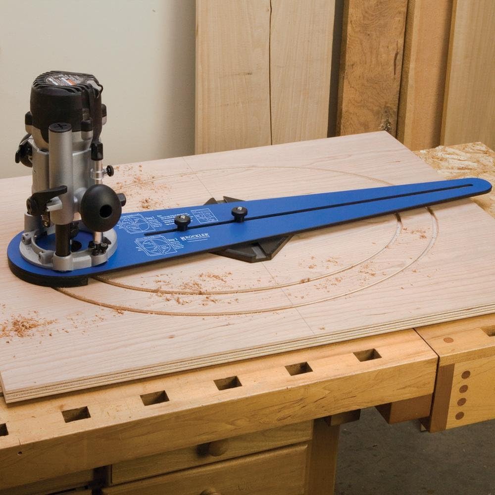 Rockler Ellipse Router Circle Cutting Jig – Easy to Use Circle Routing jig - Plunge Router Jigs for Wood Working – Jigsaw Guide for Cutting with Guide Arm, Dovetail Keys, and More