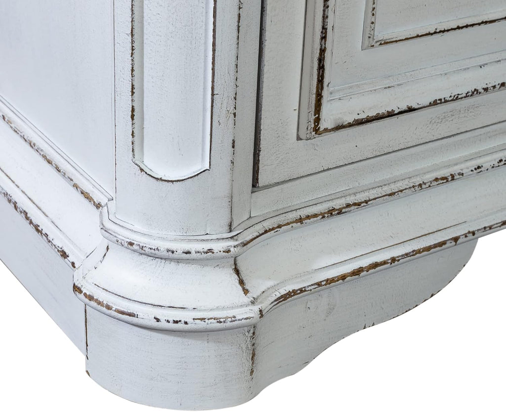Liberty Furniture Magnolia Manor Filing Credenza for Home Office - Antique White & Weathered Bark