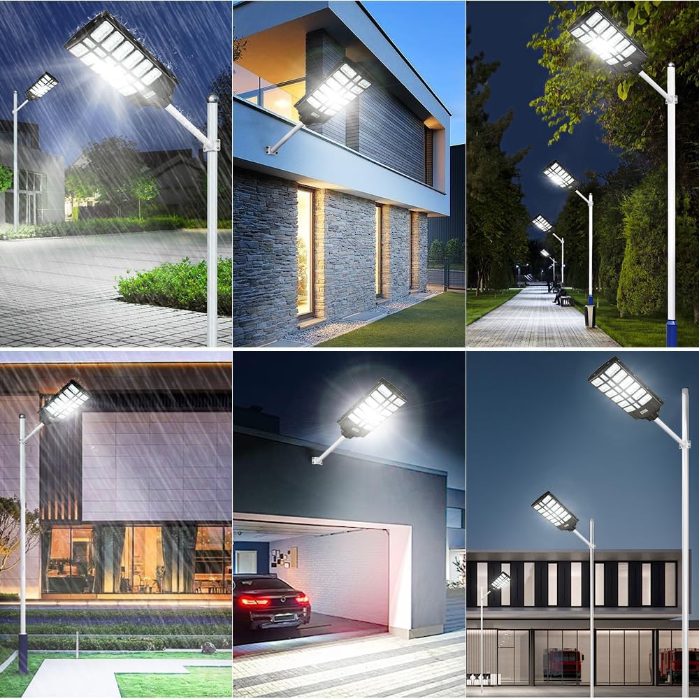 16000W Solar Street Lights Outdoor, 100000 Lumens Dusk to Dawn Motion Sensor Security Flood Light with Remote Control, Wireless, Waterproof, Perfect for Garden,Yard, Street, Parking lot
