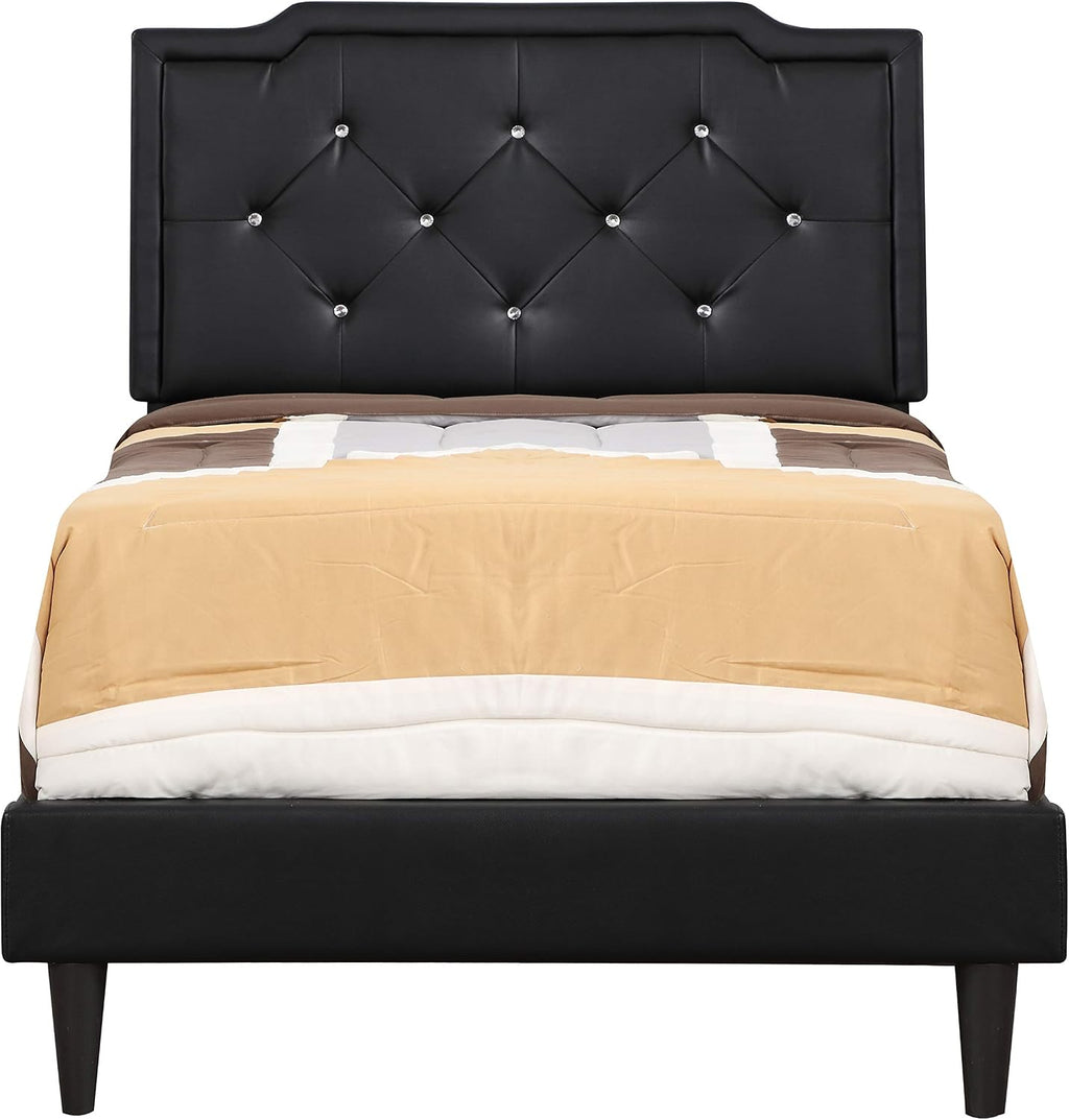 Glory Furniture Deb Upholstered Bed, Twin, Black