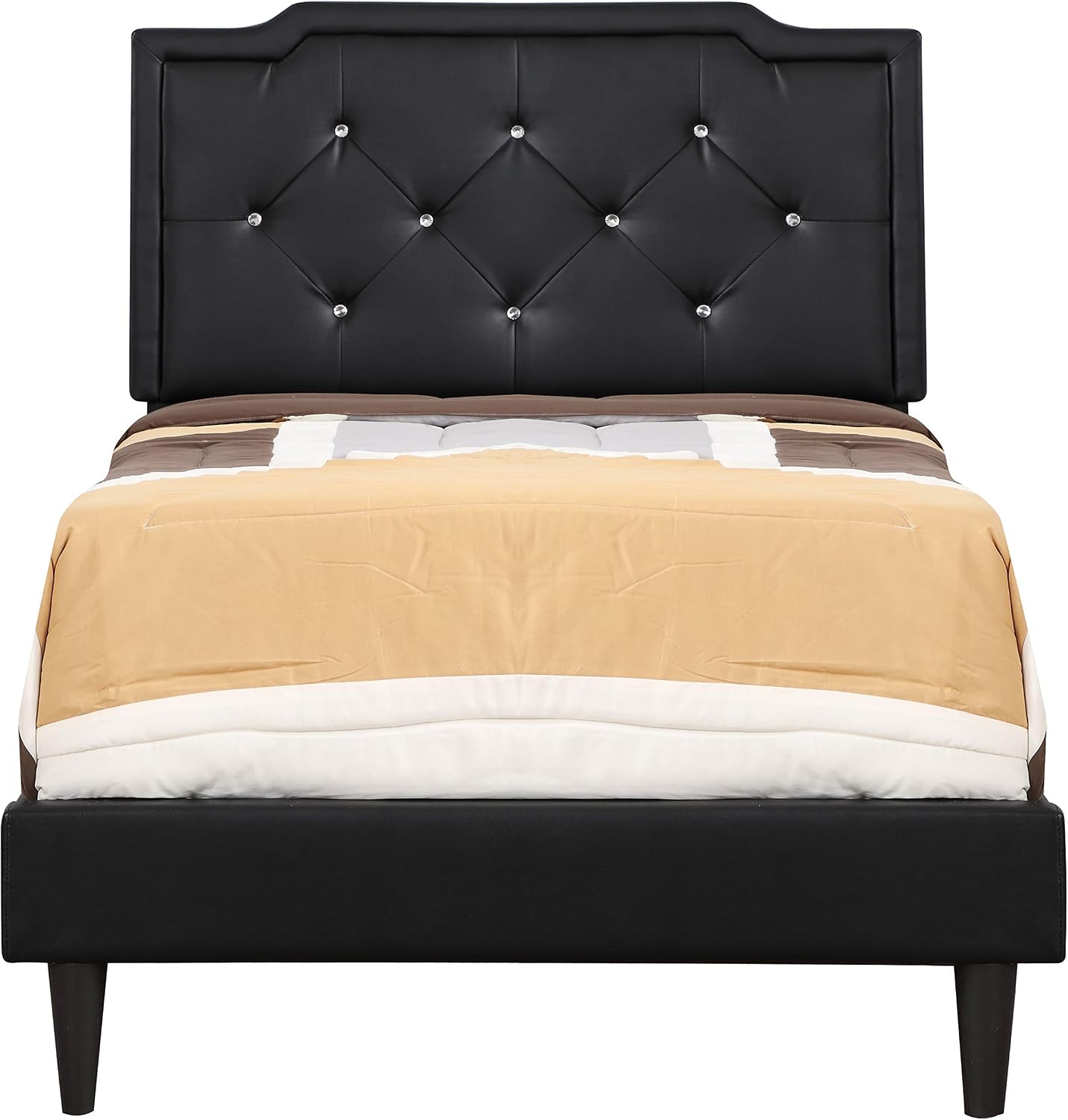 Glory Furniture Deb Upholstered Bed, Twin, Black