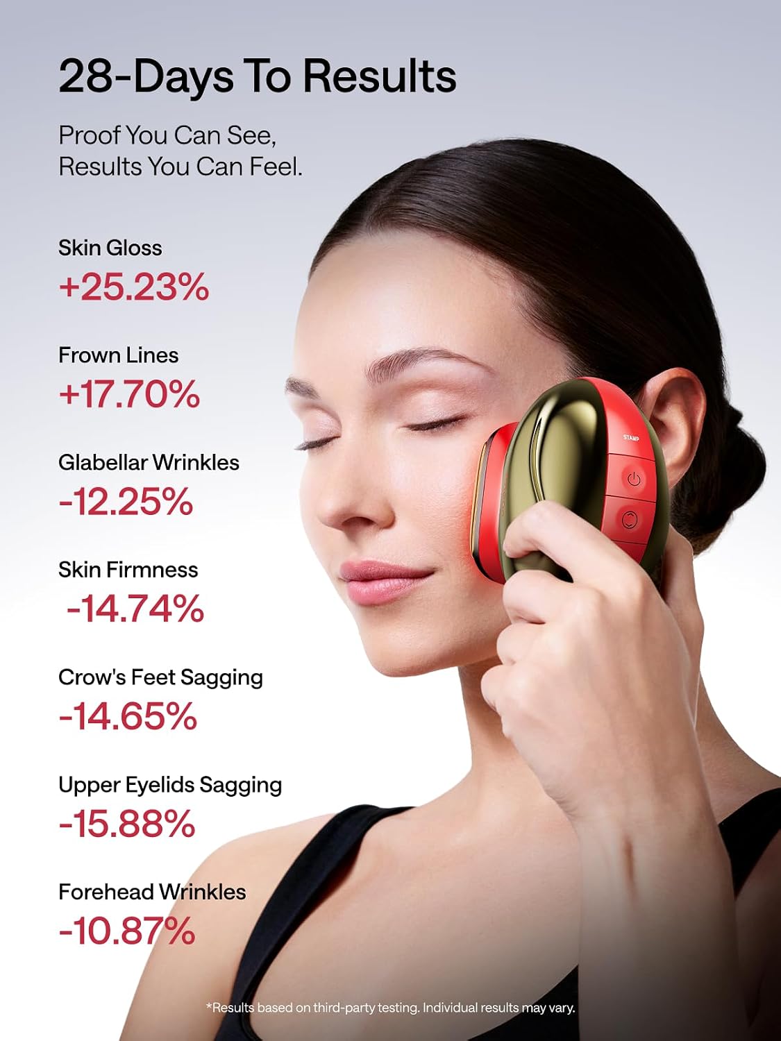 JMOON by Ulike Microcurrent Facial Device, M30U Red Light Therapy for Face, Safe Anti Aging Skin Care, 4 Modes, 5 Energy Levels for Full Face Lift and Ideal for Smile Lines, Eyes, and Forehead (Red)