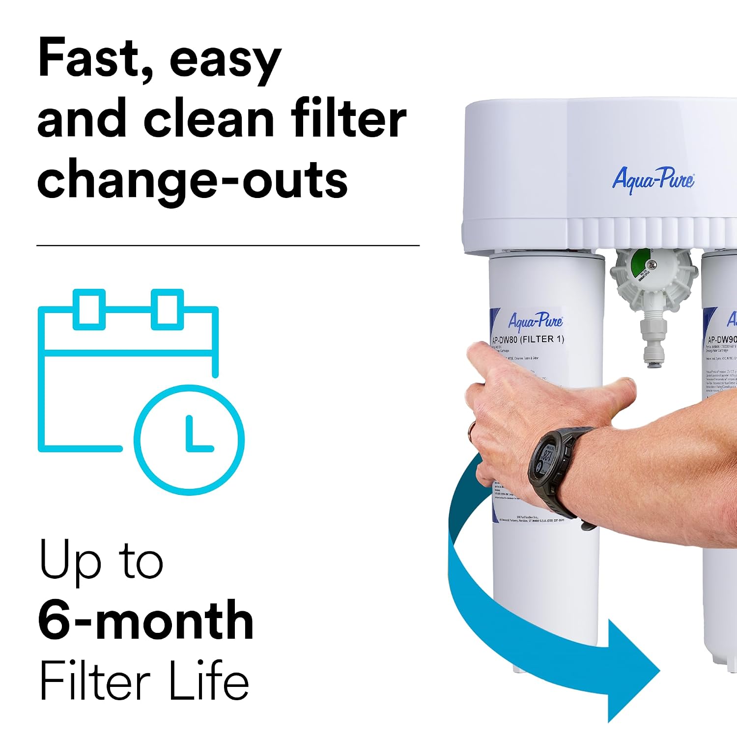 3M Aqua-Pure DW8090 Under Sink Replacement Water Filters AP-DW80/90 for Aqua-Pure AP-DWS1000