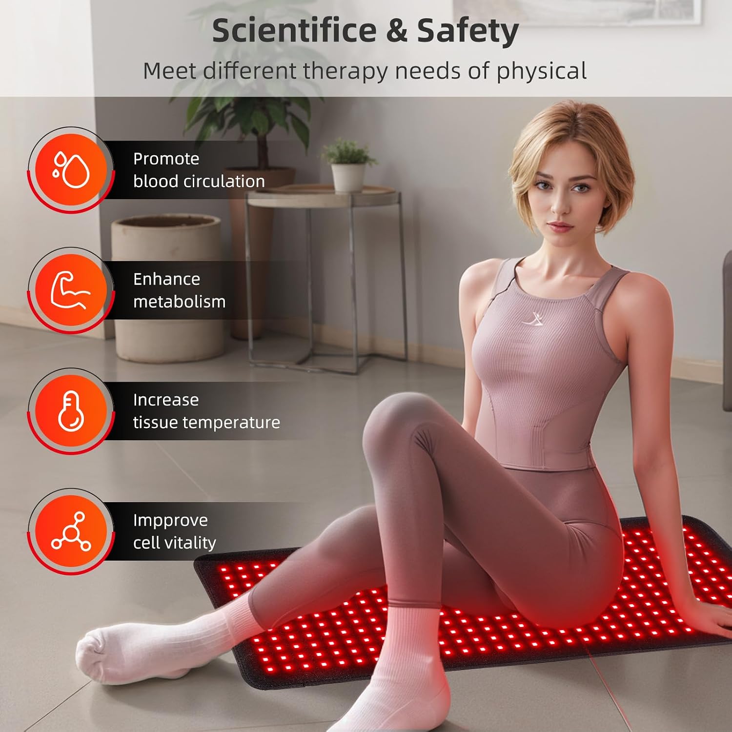 bonodave Red Infrared Light Therapy Mat for Body, 31.75' x 11.5' Red Light Pad Upgraded 3 Chips in 1 Beads 360pcs LEDs 660nm 850nm RLT Device for Body Back Shoulder Knee Joint Pain Relief, Ideal Gift