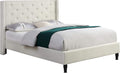 HomeLife Premiere Classics Cloth Light Beige Cream Linen 51' Tall Headboard Platform Bed with Slats Full - Complete Bed 5 Year Warranty Included-007