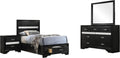 Black 4-piece Twin Bedroom Set