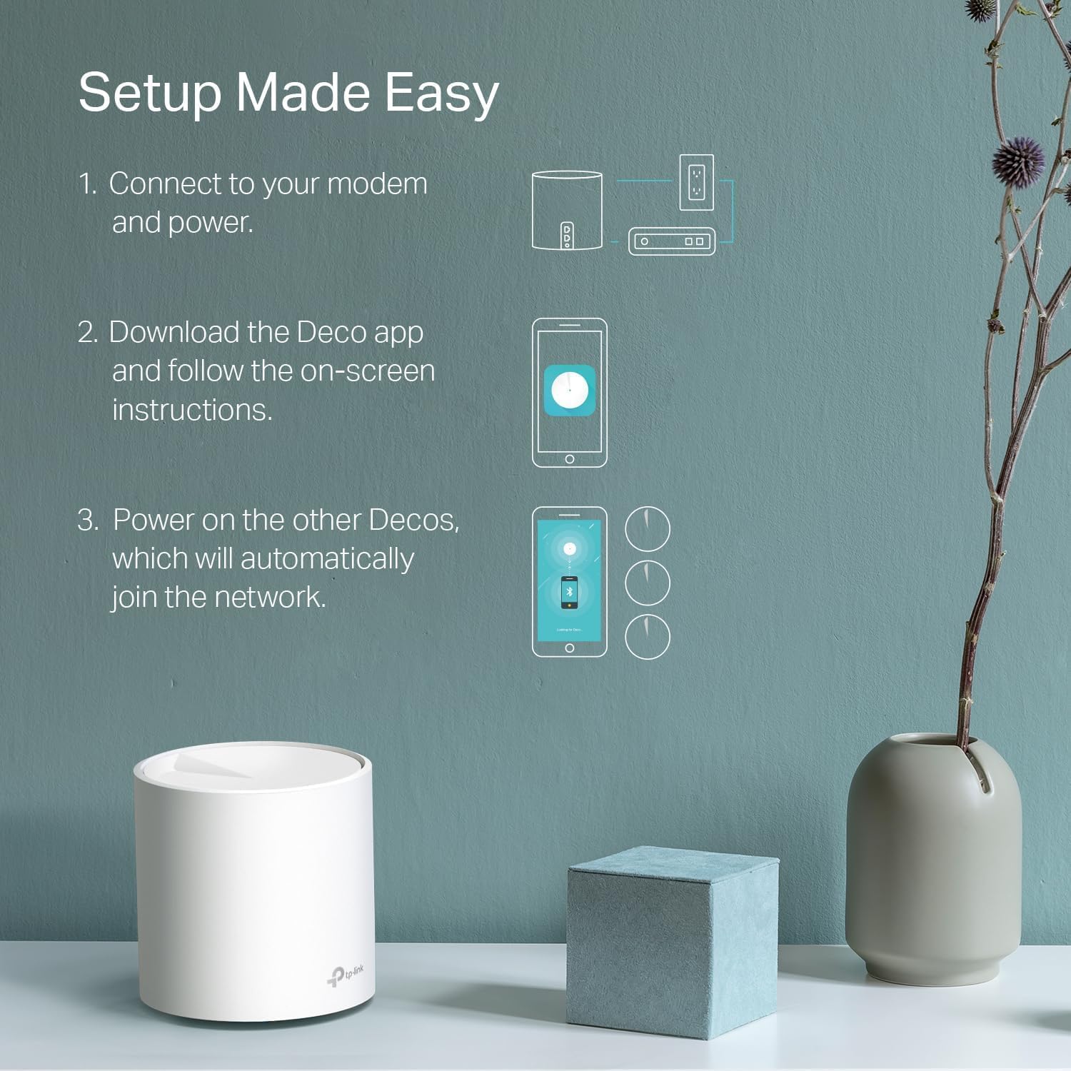 TP-Link Deco WiFi 6 Mesh System (Deco X20) - Covers up to 5800 Sq.Ft, Replaces Wireless Routers and Extenders, 3-Pack, 6 Ethernet Ports in Total, Supports Wired Backhaul, Dual-Band WiFi