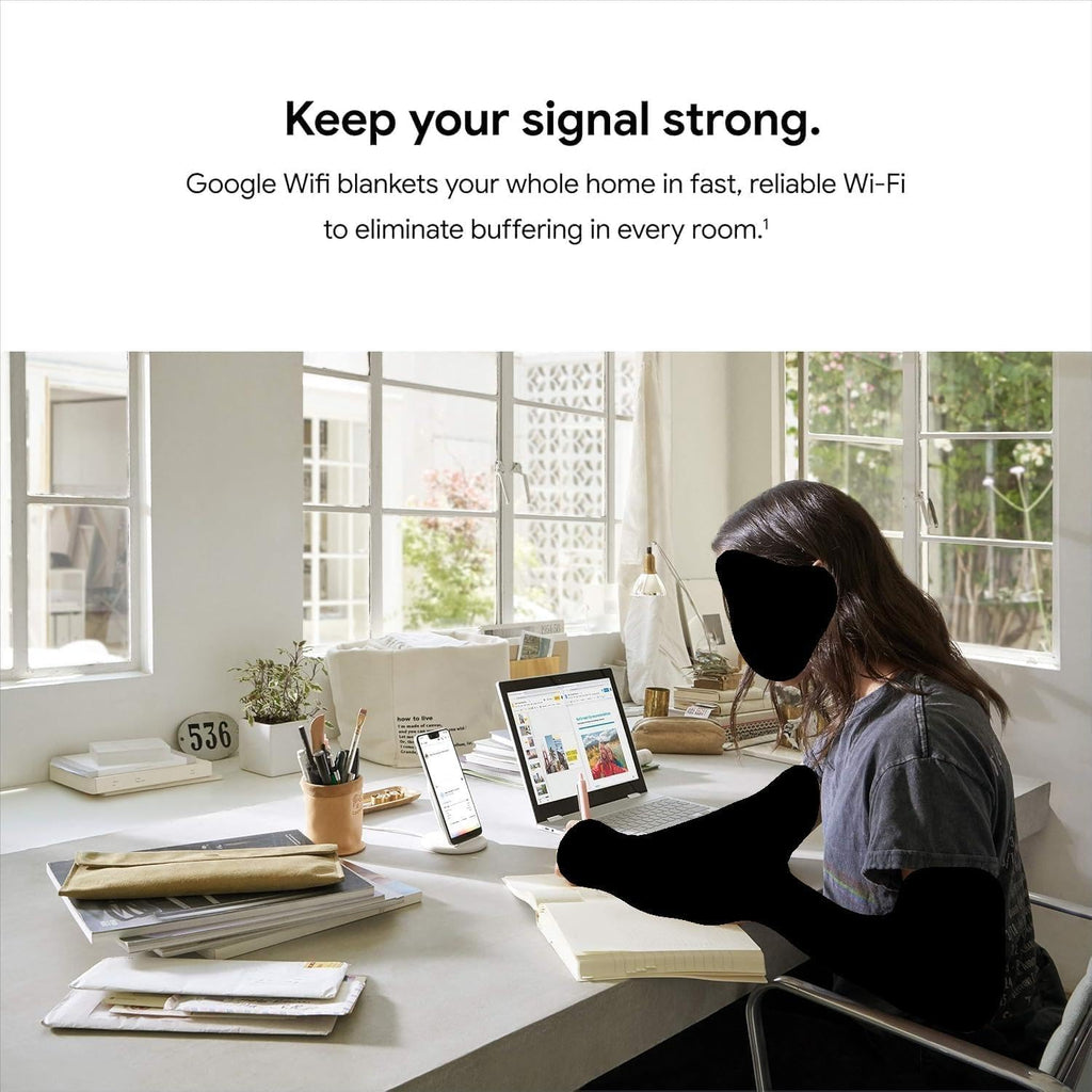 Google WiFi - AC1200 - Mesh WiFi Router System Bundle (3-Pack) + 3 Wall Mounts for Google - 4500 Sq Ft Coverage - Retail Packaging - Easy Setup, Seamless Signal for Smart Home Devices - Snow
