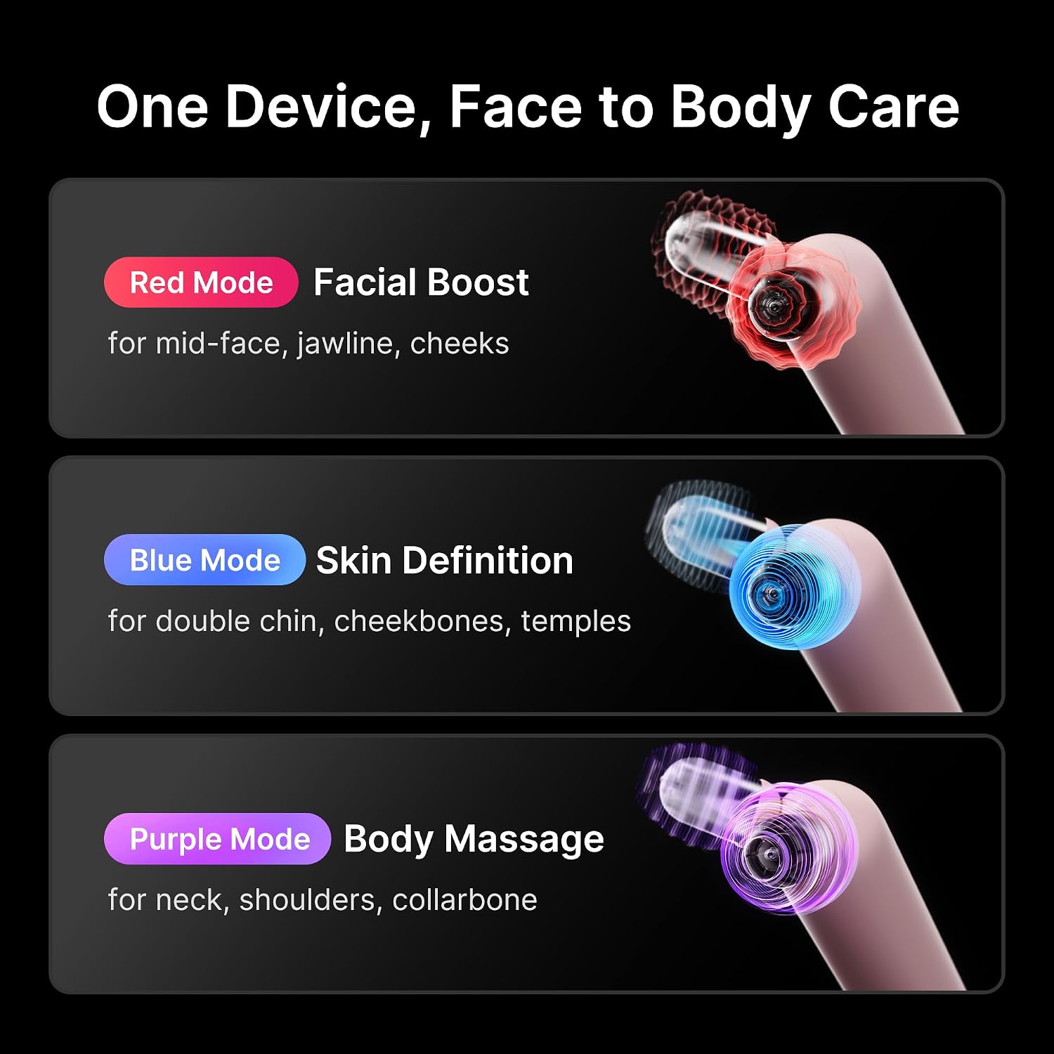 medicube Mini Booster Pro Plus Face Roller Device Set | 2-in-1 Massage & Skincare Device | Jawline Care & Depuffing | Face & Body Massager with 3 Vibration Modes | Korean Facial Device, Pink