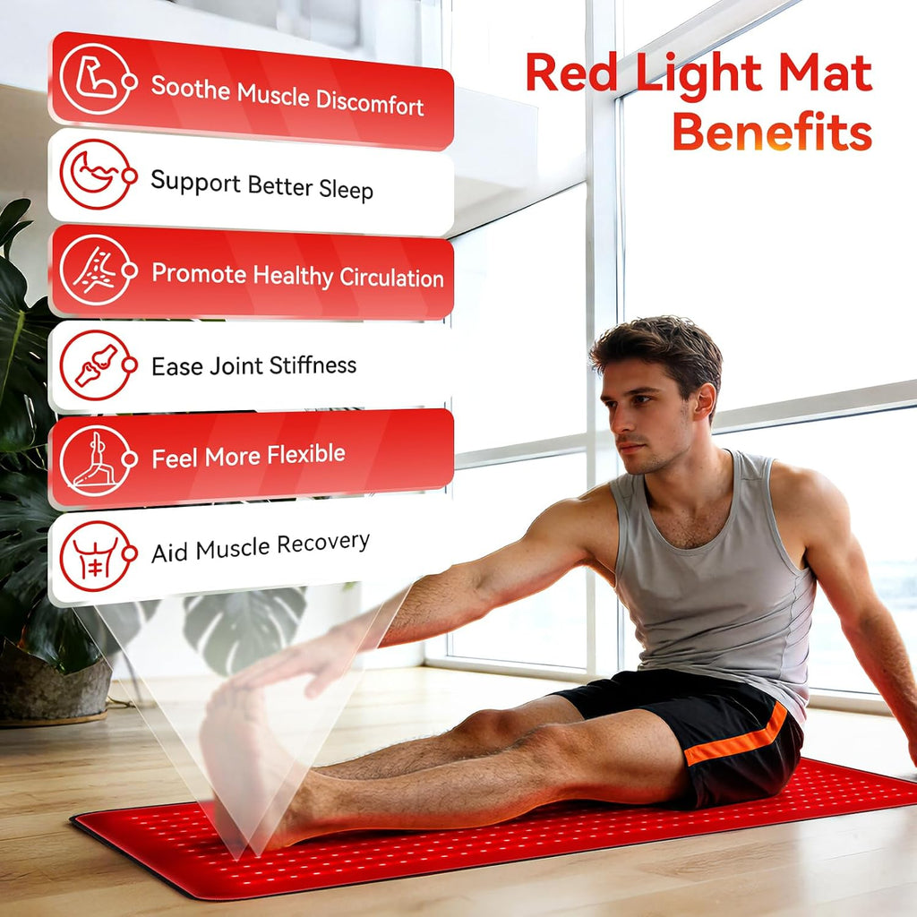 Full Body Red Light Therapy Mat with 640 LEDs, 3-in-1 660nm & 850nm TPU Infrared Light Blanket, 38' x 23.6' Foldable Therapy Pad with Timer Controller Pulse Modes for Home Use 48W