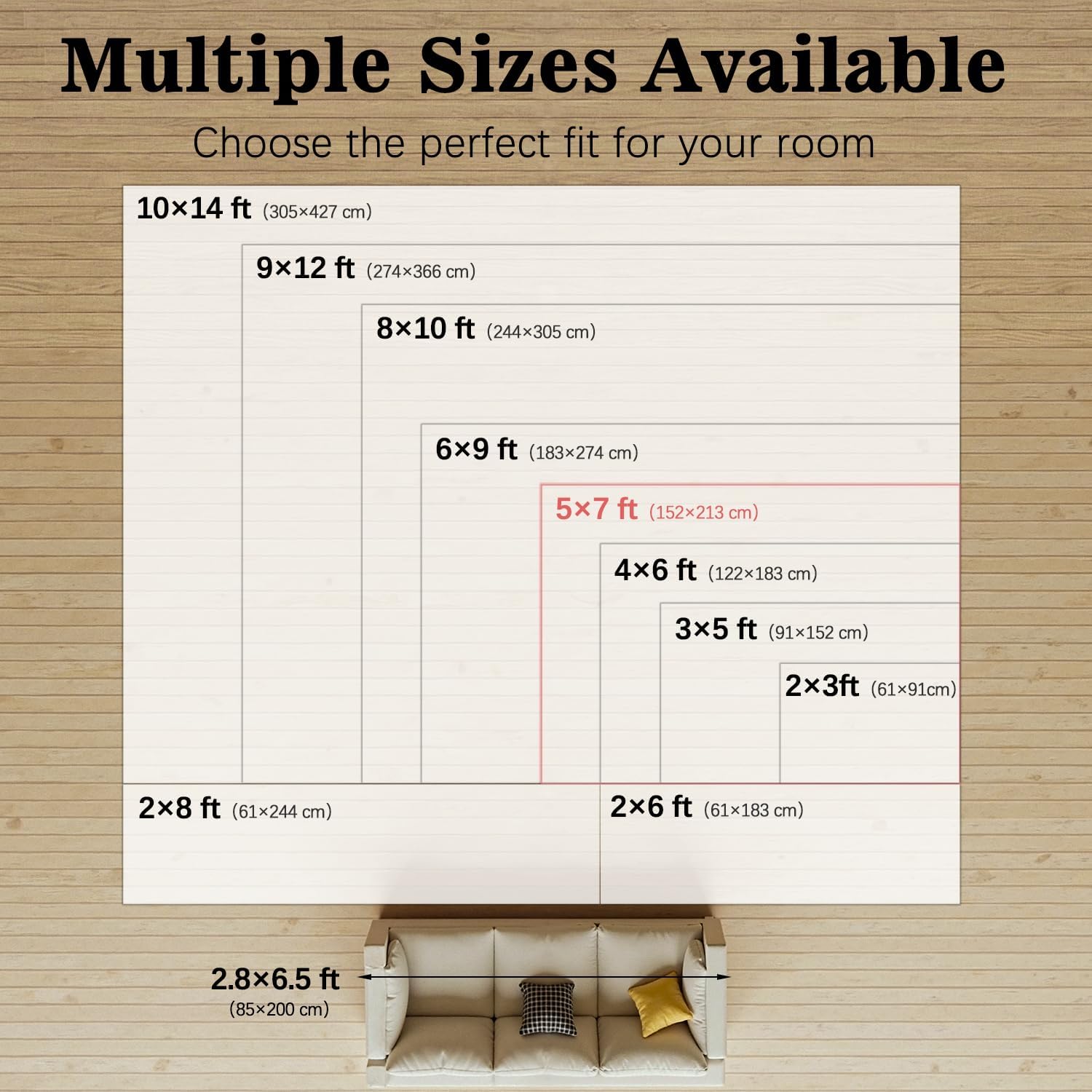 DCX 9x12 Beige Rug, Kid & Pet Friendly with Rubber Back Non Slip, Machine Washable Stain Resistant Neutral Floral Rug for Living Room, Bedroom, Home Office, Soft Low Pile Large Nursery Carpet
