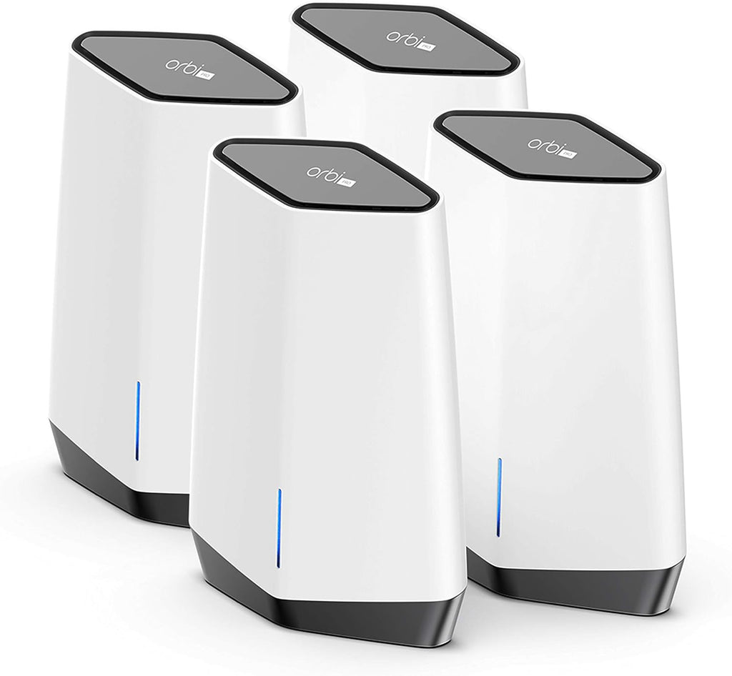 NETGEAR Orbi Pro WiFi 6 Tri-Band Mesh System (SXK80B4) | Router + 3 Satellite Extenders for Business or Home | VLAN, QoS | Coverage up to 12,000 sq. ft, 100 Devices | AX6000 802.11 AX (up to 6Gbps)