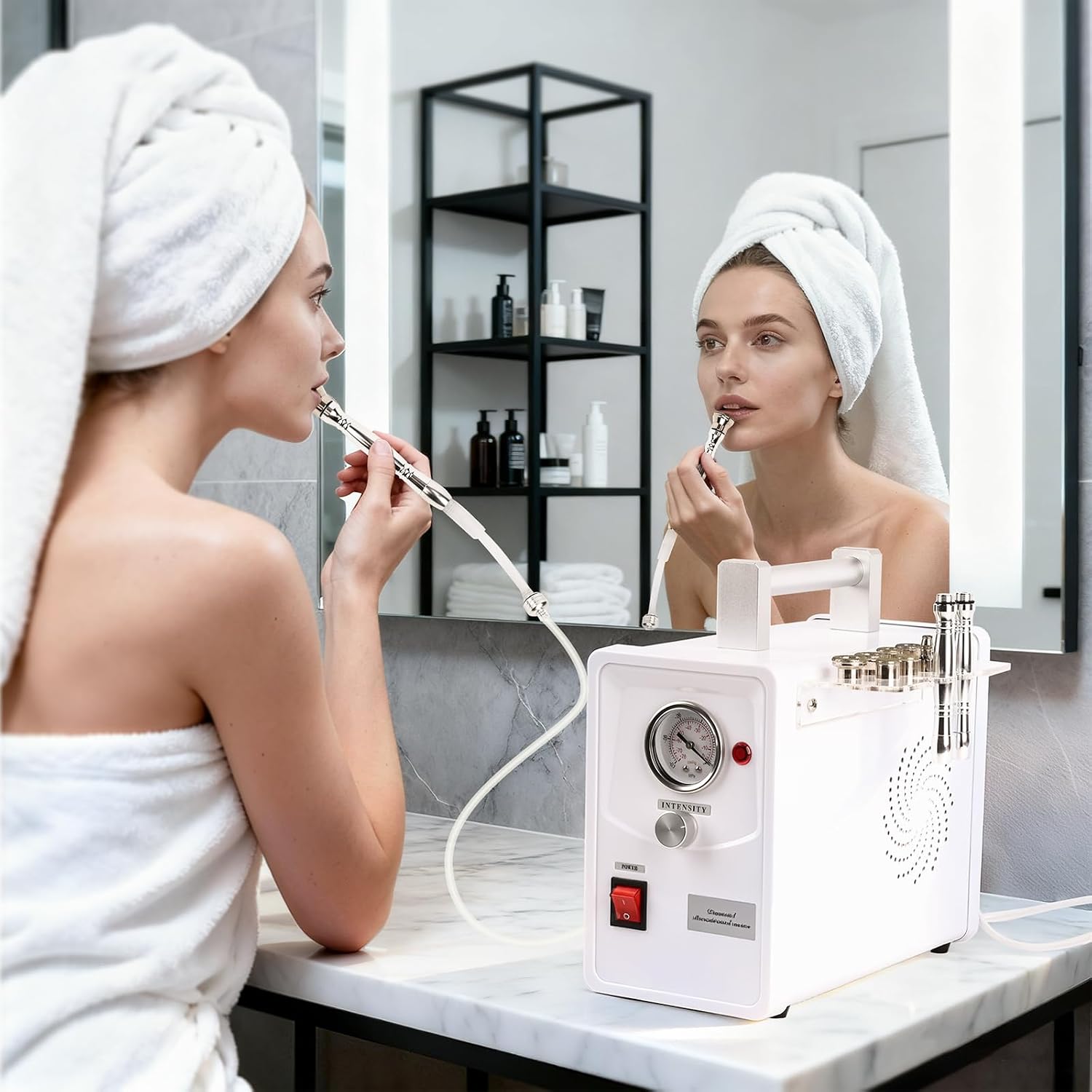 TopDirect Professional Diamond Microdermabrasion Machine, Diamond Facial Dermabrasion Treatment Home Use Device for Skin Care with Adjustable Suction (0-68cmHg)