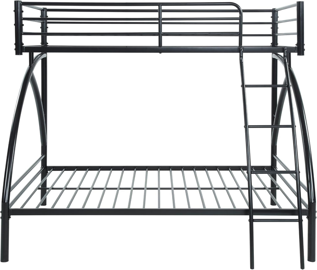 GOWE Black Metal Frame Twin/Full Bunk Bed, Youth Bed, Youth Bedroom Furniture, Easy Assembly