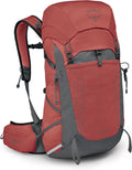 Osprey Tempest 33L Women's Lightweight Hiking Backpack - Daypack for Travel & Camping, Red Pampas/Coal Grey, Extended Fit