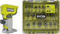 RYOBI ONEAND 18V Cordless Compact Fixed Base Router Tool ONLY with 24-Piece Router