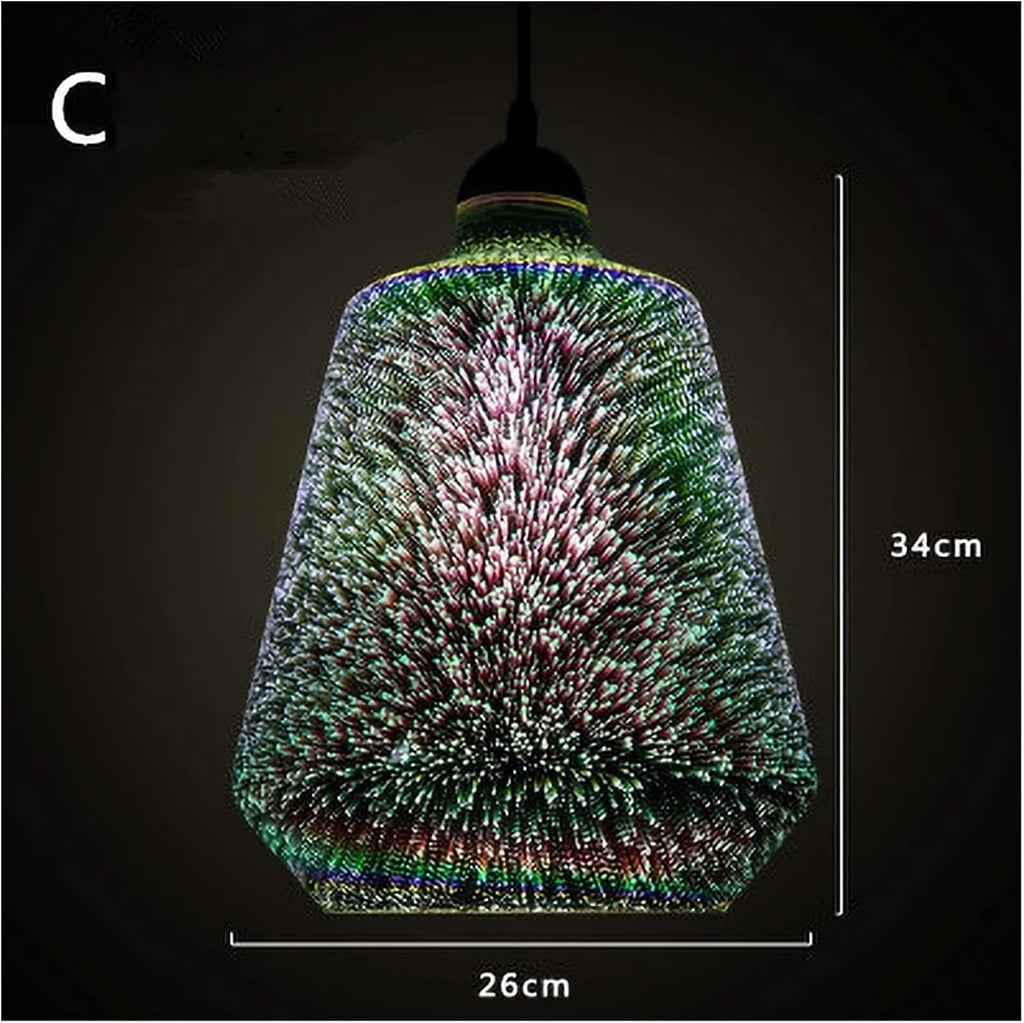 Chandelier, Nordic Colorful Glass Pendant Lights for Furniture Living Room Chandelier Decoration Modern 3D Shade Lamp Luminarias(C)