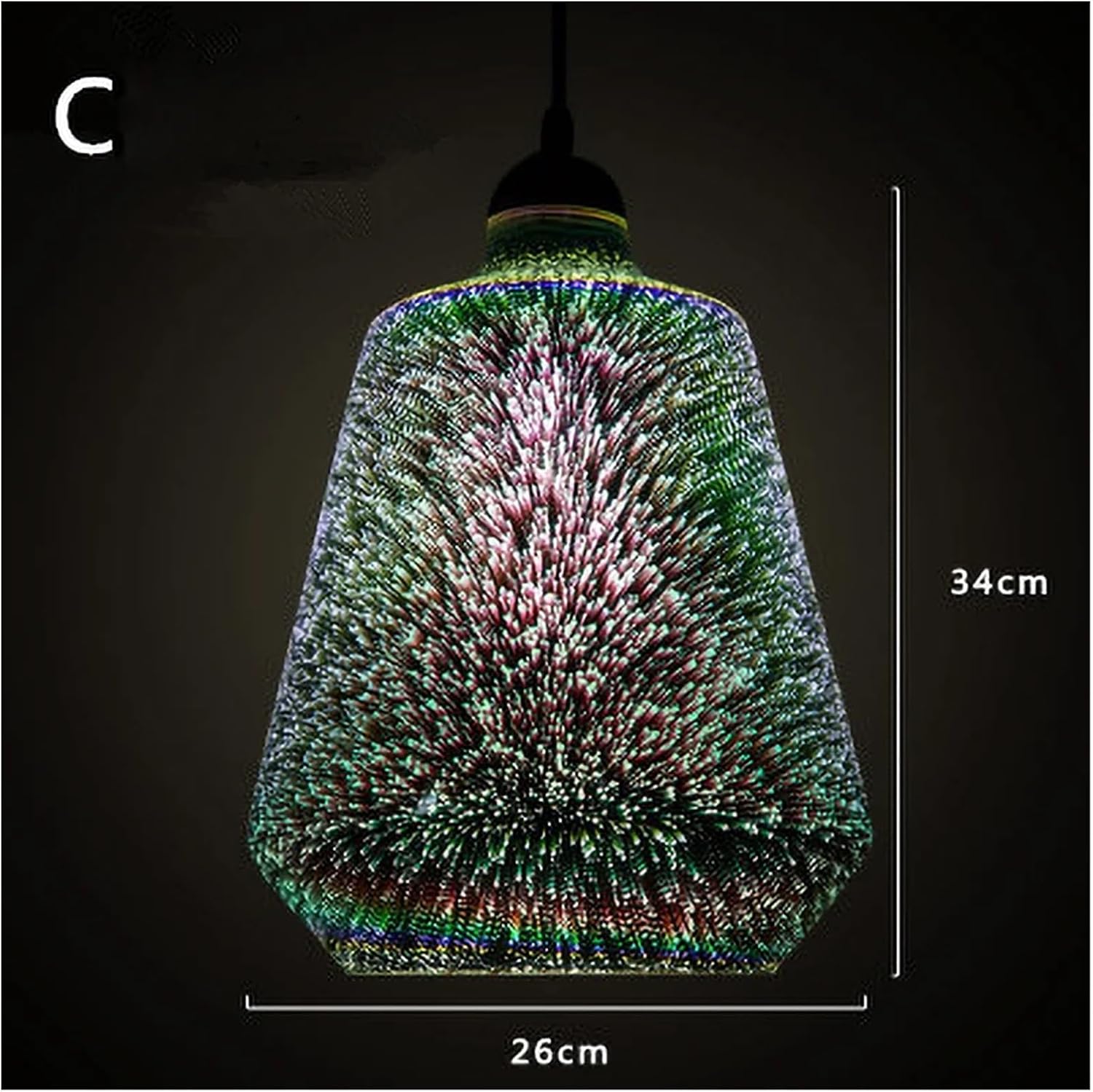 Chandelier, Nordic Colorful Glass Pendant Lights for Furniture Living Room Chandelier Decoration Modern 3D Shade Lamp Luminarias(C)