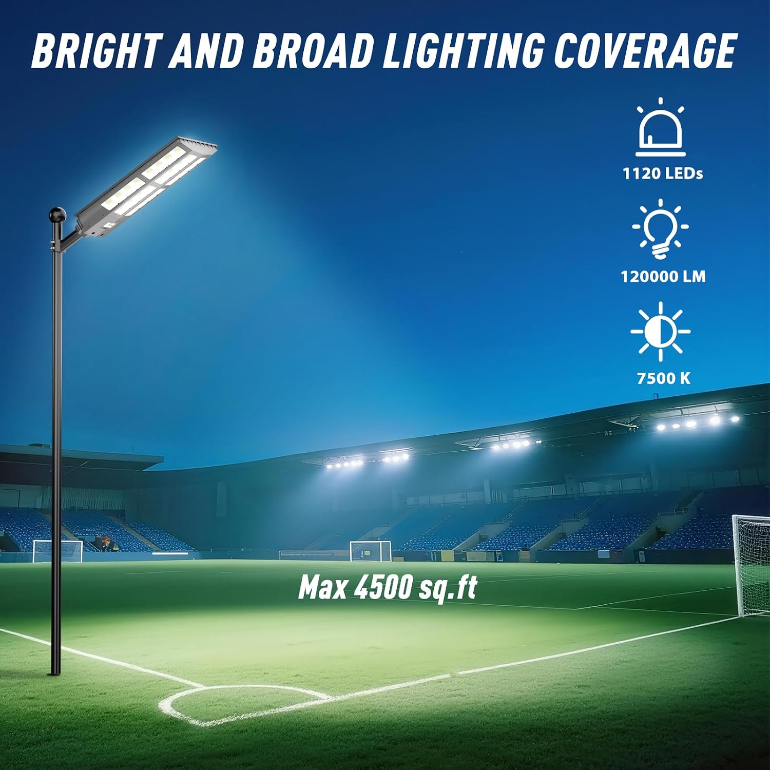 Solar Street Light 2 Pack, 9000W Solar Street Lights Outdoor Waterproof, Solar Parking Lot Lights with Remote Control & Motion Sensor, Pole or Wall Mount, for Commercial Yard Driveway Barn