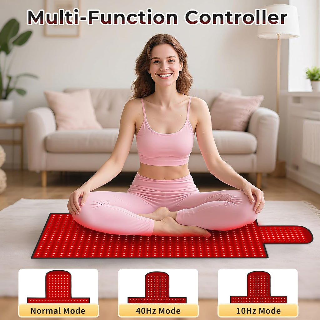 LITDUCK Body Red Light Therapy Mat, Eligible Red Light Therapy Blanket, 2in1 LEDs(660nm& 850nm), Premium Leather, Adjustable Timer & Intensity 36.3'*15.8'