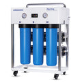 iSpring CRO2000 4-Stage Tankless Commercial Reverse Osmosis Drinking Water Filtration System w/Dual Pumps, Pressure Gauges, and Freestanding Stainless Steel Bracket, 2000 GPD