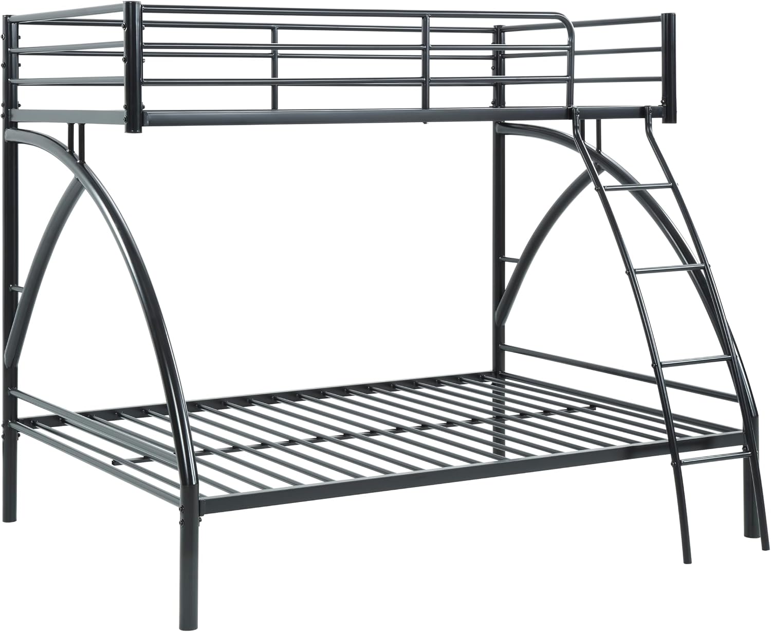 GOWE Black Metal Frame Twin/Full Bunk Bed, Youth Bed, Youth Bedroom Furniture, Easy Assembly