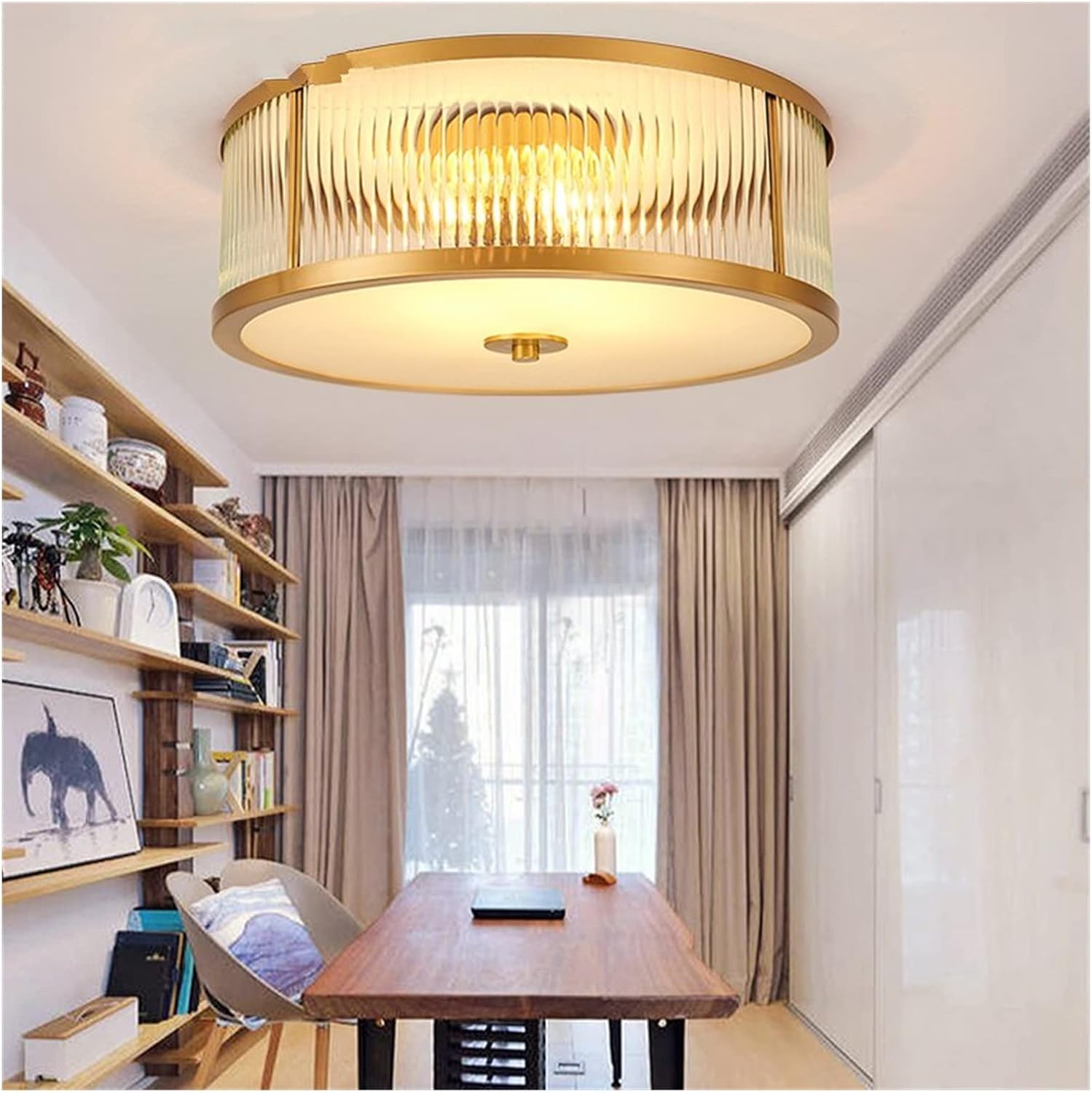 Chandeliers, LED Modern Chandelier Lamp, LED Ceiling Lights Luxury Vintage Glass Copper Luminarias Living Room Bedroom Ceiling Home Lighting,Modern LED Chande(D35*H15CM)