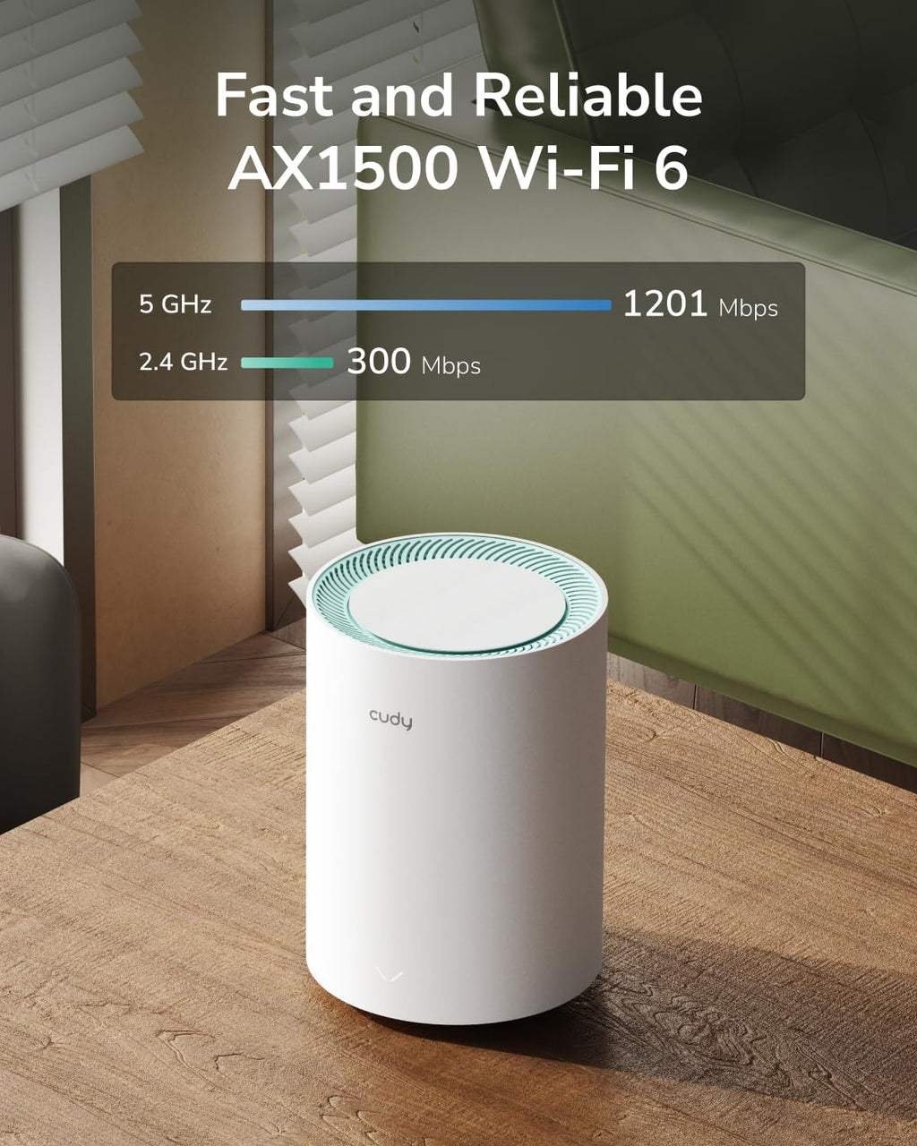 Cudy Dual Band AX1500 WiFi 6 Mesh Wi-Fi System, Replaces Routers and Extenders, Covers up to 2500 sq.ft., 3 Gigabit Ports per Unit, Supports Ethernet Backhaul, M1500 3-Pack
