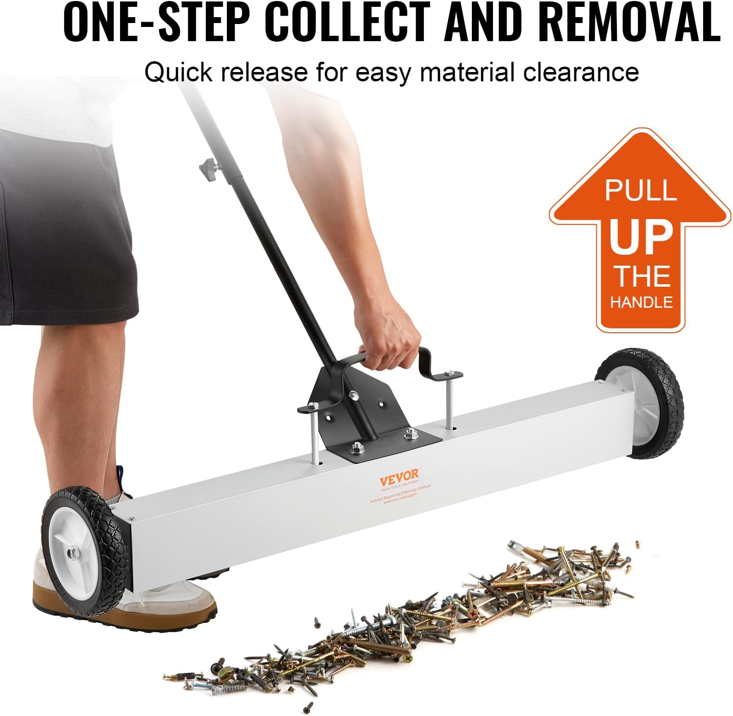 120lb Hanging Magnetic Sweeper and 55lb Rolling Magnetic Sweeper with Wheels Metal Debris Pickup Tool Set