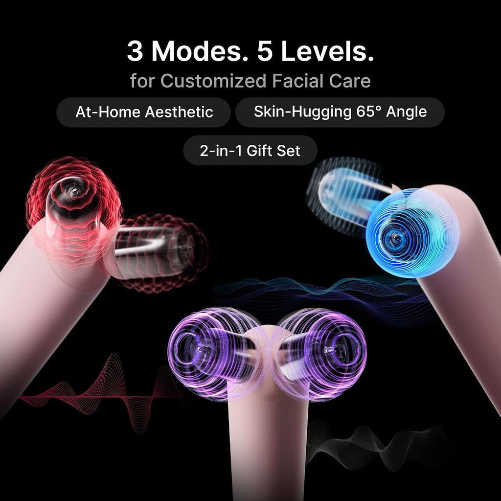 medicube Mini Booster Pro Plus Face Roller Device Set | 2-in-1 Massage & Skincare Device | Jawline Care & Depuffing | Face & Body Massager with 3 Vibration Modes | Korean Facial Device, Pink