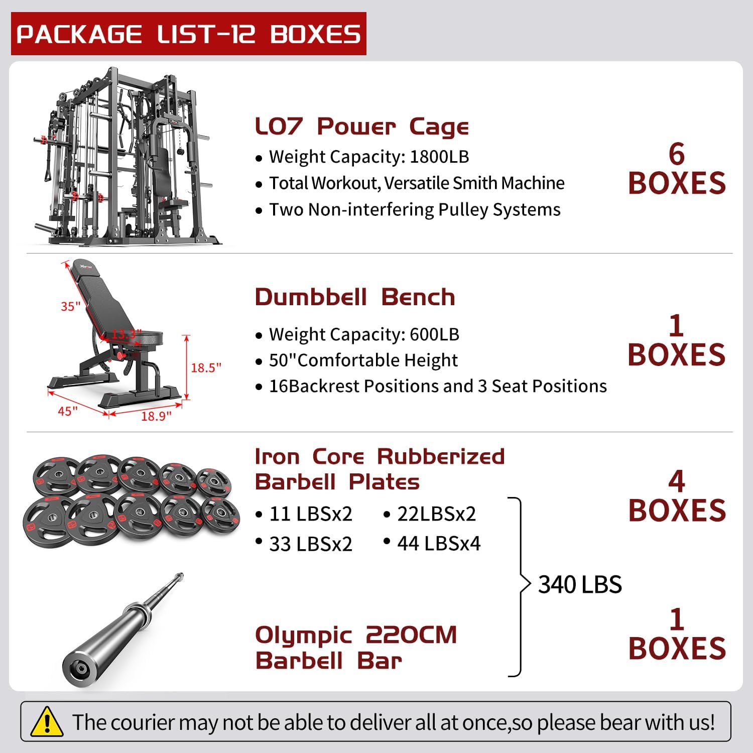 Multi-Purpose Squat Rack,Smith Machine Weight Rack Set with Cable Crossover System, Home Gym Power Racks, Power Racks and Packages