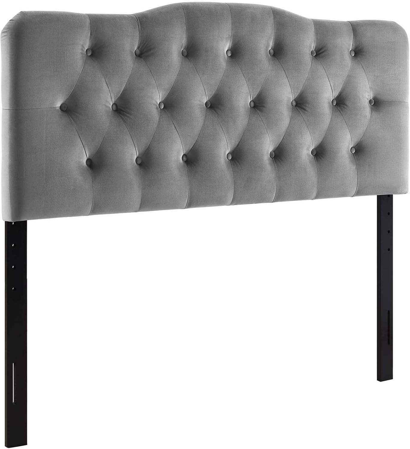Modway Annabel Diamond Tufted Performance Velvet Full Headboard in Gray