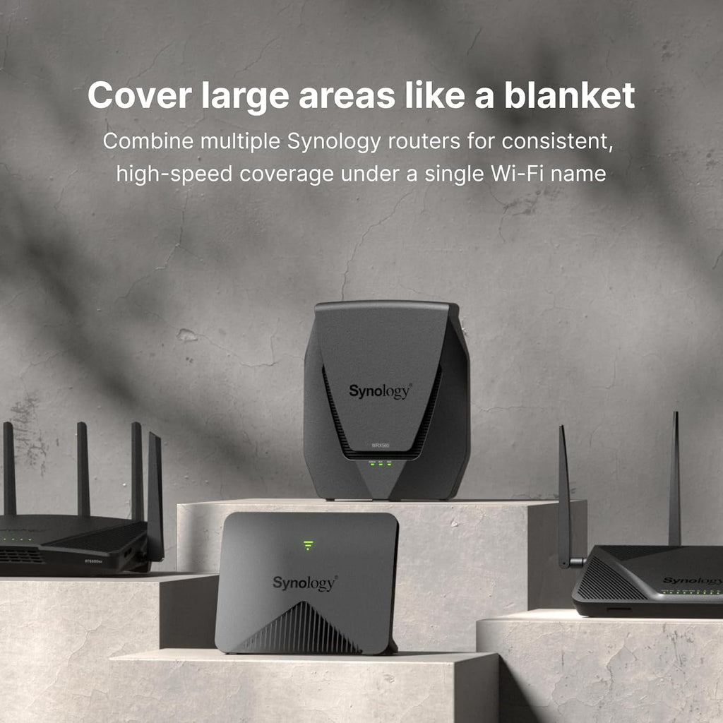 Synology RT6600ax - Tri-Band 4x4 160MHz Wi-Fi router, 2.5Gbps Ethernet, VLAN segmentation, Multiple SSIDs, parental controls, Threat Prevention, VPN (US Version)
