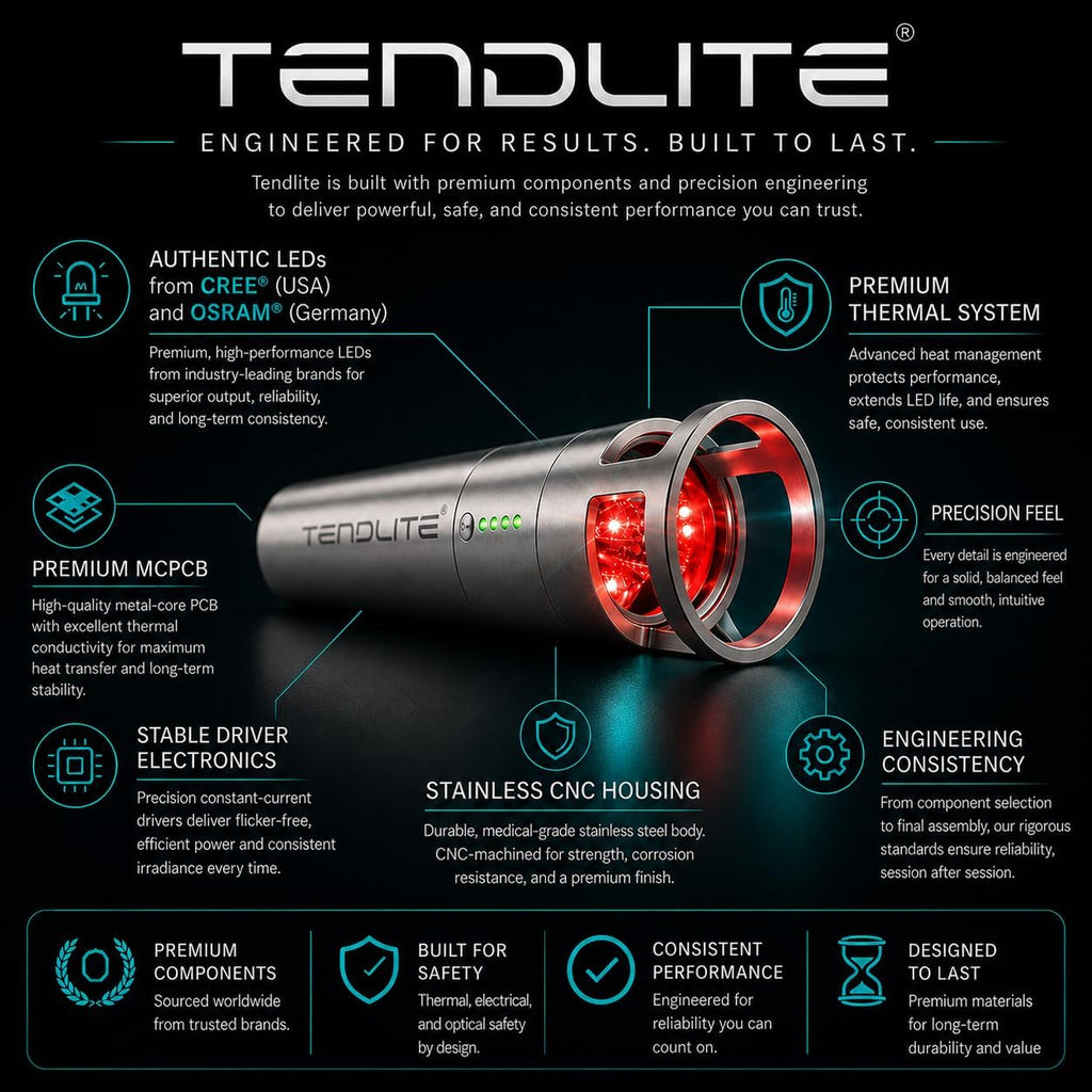 DEEP RED/NIR – Tendlite Pro – Deep Tissue Red & Near Infrared Light Therapy Device 660nm & 850nm for Arthritis, Joint Pain Relief & Muscle Recovery | Professional-Grade for Home Use