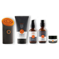 Dogface Men's Skincare Set - Technobrush, Electric Facial Brush, Wakeup Gel Face Wash to Hydrate Skin, Day Boom, Night Boost Retinol Serum, Eye Cream - Free Shower Caddy
