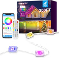POOFZY Permanent Outdoor Lights for House,200ft RGB+IC Smart Outdoor Decor, 50 Scene Modes,App/Remote Control,for Christmas,V-Day,Thanksgiving,Daily & Holiday Party Decor