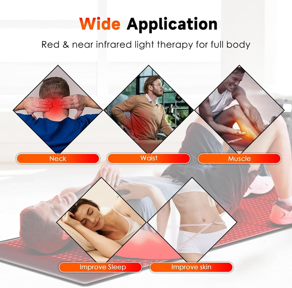 Red Light Therapy for Body: Red Light Therapy Mat 1440 LEDs Infrared Light Therapy Pad 660nm Red Light Therapy Blanket 850nm Near Infrared Light Therapy Device Large Pads for Full Body Pain Relief