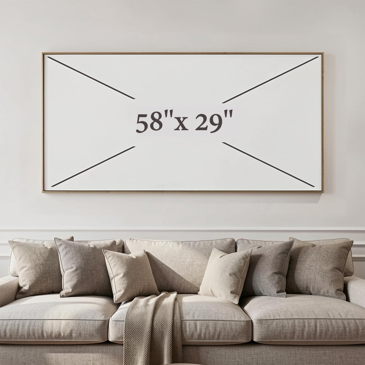 Abstract Wall Art Canvas Paintings Blue Fantasy Modern Large Framed Artwork Decor for Living Room Bedroom Office Painting Home Decor 30'x60'