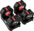 New Upgraded Adjustable Dumbbell Set of 2 (52.5 lbs/25 lbs), 15/9 Weights Dumbbell Set with Safe Locking System, Quick Adjustable Dumbbells For Men and Women Home Gym Workout with Anti-Slip Handle